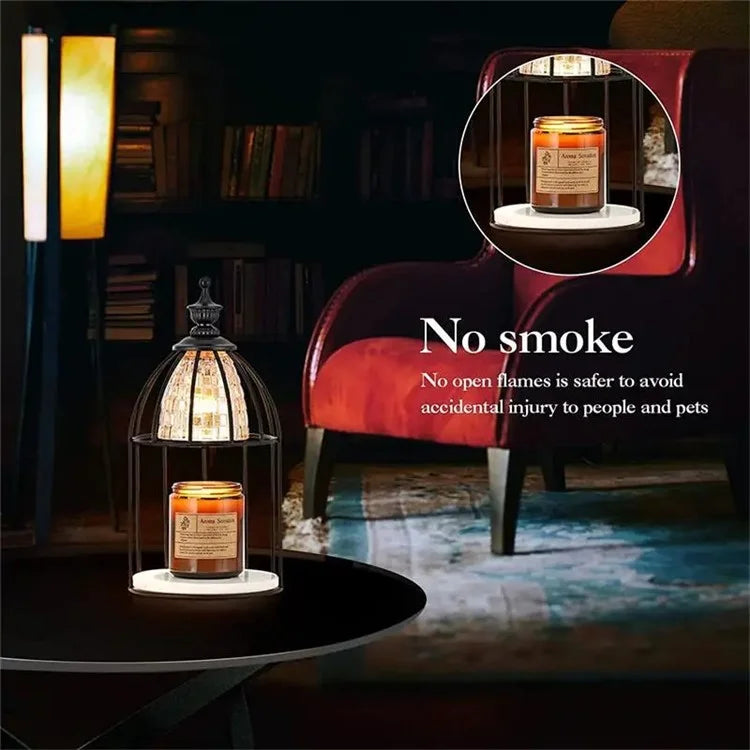 Scented Candle Warmer Dimmable Night Lamp Timing Function Jar Candles Melting Table Light, EU Plug