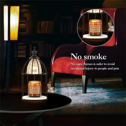 Scented Candle Warmer Dimmable Night Lamp Timing Function Jar Candles Melting Table Light, EU Plug