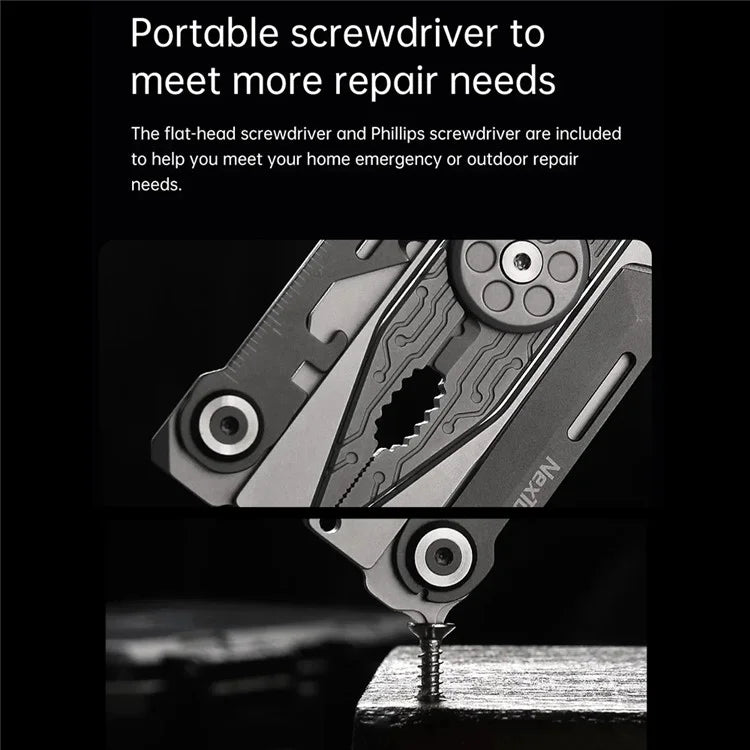 XIAOMIYOUPIN NEXTOOL NE20182 Silver Blade EDC Tool Outdoor 14-in-1 420J2 Stainless Steel Multifunction Tool