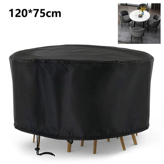 120x75cm Anti-UV 210D Oxford Cloth Outdoor Garden Round Furniture Dust Cover with Drawstring