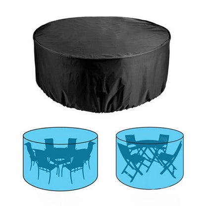 120x75cm Anti-UV 210D Oxford Cloth Outdoor Garden Round Furniture Dust Cover with Drawstring