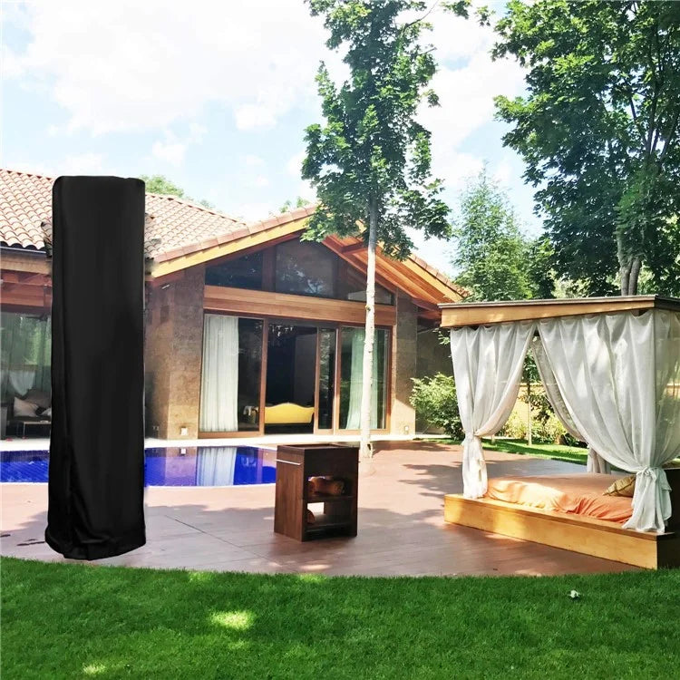 210D Oxford Cloth Patio Heater Cover Waterproof Outdoor Standing Square Heater Cover, 221x53x61cm