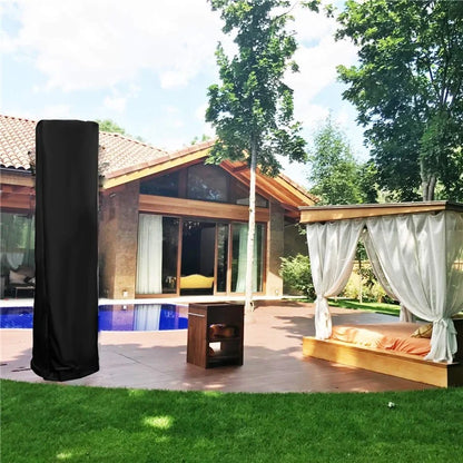 210D Oxford Cloth Patio Heater Cover Waterproof Outdoor Standing Square Heater Cover, 221x53x61cm