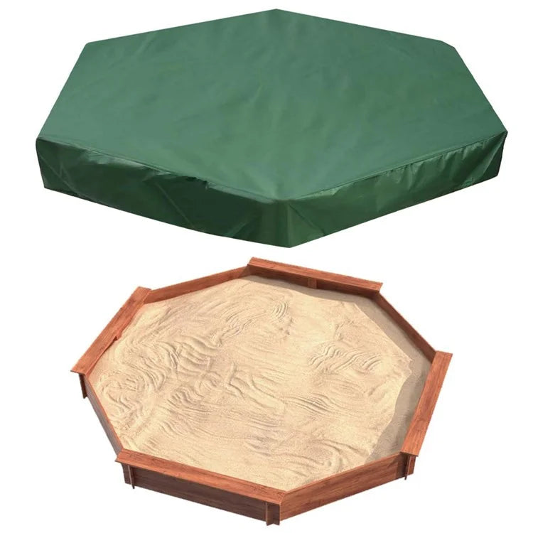 180x150x20cm 210D Oxford Cloth Sandpit Cover Hexagonal Pool Cover with Drawstring Sandbox Cover