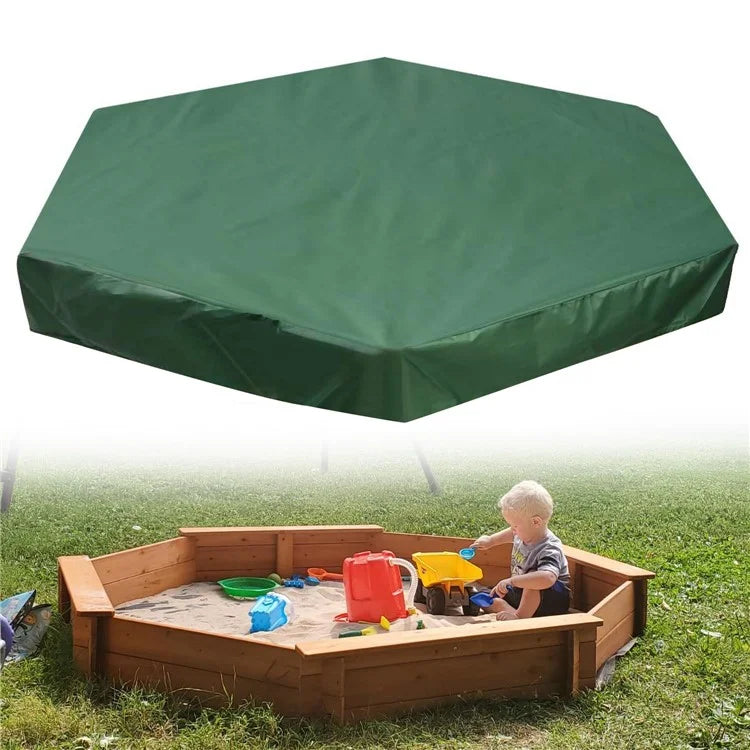 180x150x20cm 210D Oxford Cloth Sandpit Cover Hexagonal Pool Cover with Drawstring Sandbox Cover