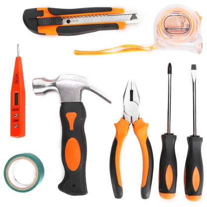 2109B 9Pcs / Set Carbon Steel Utility Knife Wire Cutter Screwdriver Electric Test Pen Home Repairing Tool Box