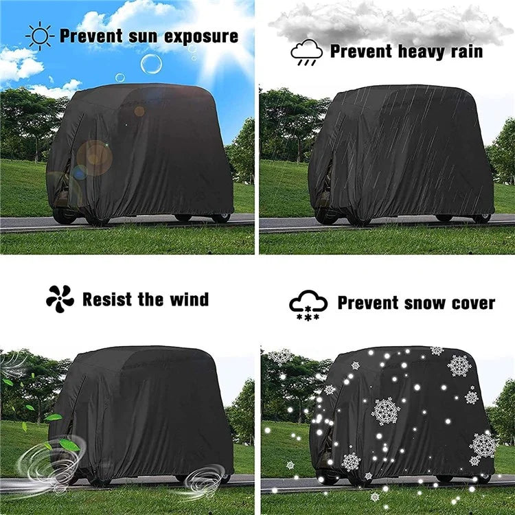 285x122x168cm 210D Oxford Fabric 2 / 4-Seater Golf Cart Cover for EZ GO, Club Car, and Yamaha Golf Carts