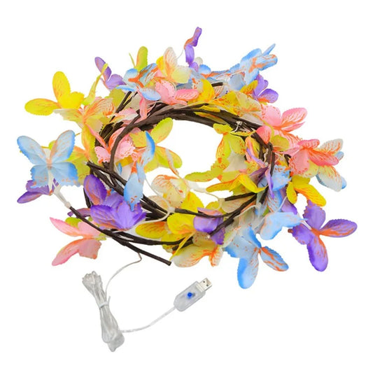 1.8m 96-LED Colorful Butterfly Vine String Lights, 8 Modes USB Indoor Decorative Lights with Remote