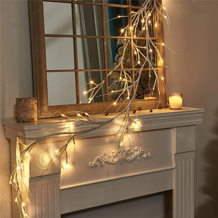 48 LED Rattan Branch Light with Remote Birch Tree Light String 8 Modes Waterproof Bendable Shape Room Decoration Art Light, 1.8M