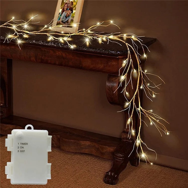 48 LED Rattan Branch Light with Remote Birch Tree Light String 8 Modes Waterproof Bendable Shape Room Decoration Art Light, 1.8M