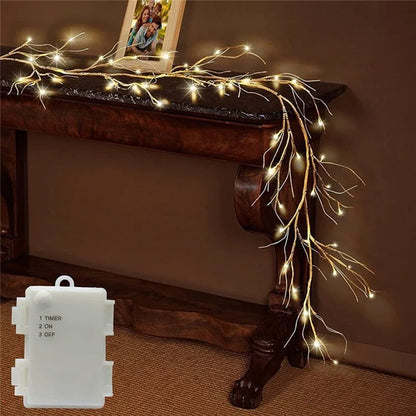 48 LED Rattan Branch Light with Remote Birch Tree Light String 8 Modes Waterproof Bendable Shape Room Decoration Art Light, 1.8M
