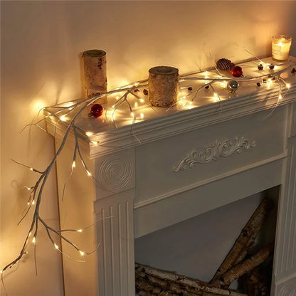 48 LED Rattan Branch Light with Remote Birch Tree Light String 8 Modes Waterproof Bendable Shape Room Decoration Art Light, 1.8M
