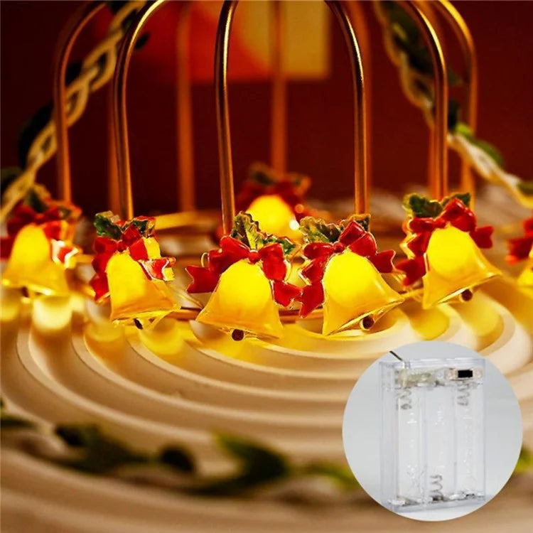 5m 50 Lights Christmas Tree Decoration Light String Christmas Bell Festive Atmosphere Light String Battery Powered
