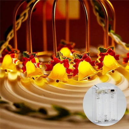 5m 50 Lights Christmas Tree Decoration Light String Christmas Bell Festive Atmosphere Light String Battery Powered