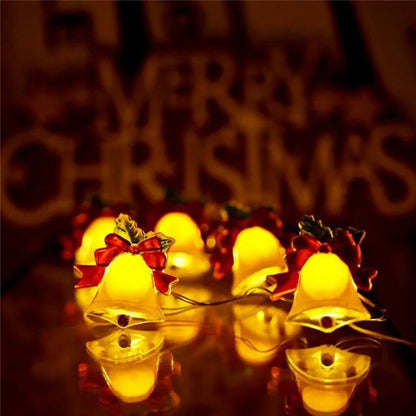 5m 50 Lights Christmas Tree Decoration Light String Christmas Bell Festive Atmosphere Light String Battery Powered