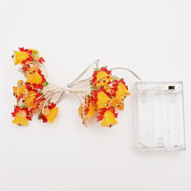 2m 20 Lights Christmas Tree Decoration Light String Christmas Bell Festive Atmosphere Light String Battery Powered