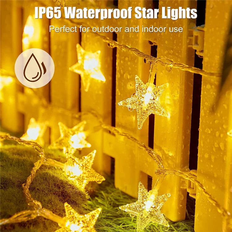 3m 20-LED Star Design String Light Outdoor Home Festival Decorative Ambient Light, Battery Box Powered