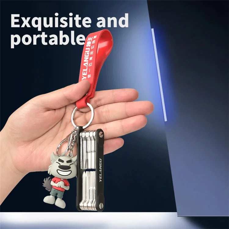 YELANGU LW-A02 10-in-1 Aluminum Alloy + Steel Multi-Function Wrenches Portable Repairing Tool