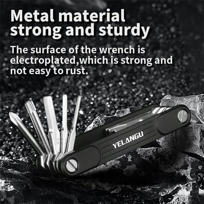 YELANGU LW-A02 10-in-1 Aluminum Alloy + Steel Multi-Function Wrenches Portable Repairing Tool