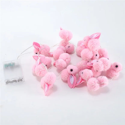 2m 20 LED Cute Rabbit String Lights Cotton Fairy Lights Battery Operated - Warm White Light