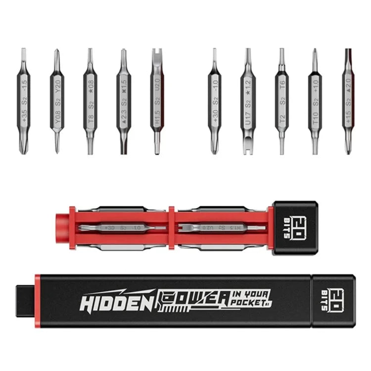 JAKEMY JM-8195 21-in-1 Multi-Function Screwdriver Tool Set with 10 Dual Ends Bits