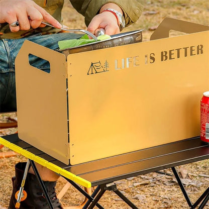 Camping Stove Foldable Windshield Tri-fold Plate Burner Wind Screen for Hiking