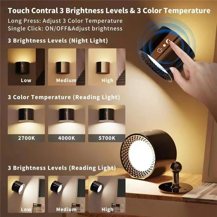 BD01 Multifunctional Dimmable Magnetic LED Wall Lamp with Remote Control