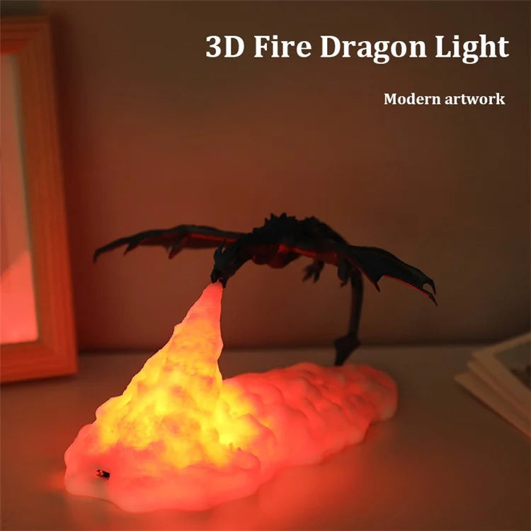 BDL2001-2002 Creative 3D Printing Lamp Dragon Design Night Light Home Decor