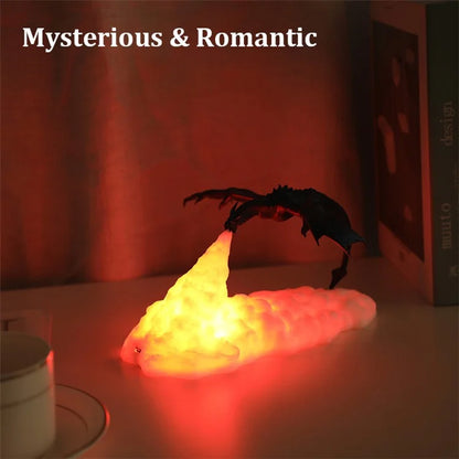 BDL2001-2002 Creative 3D Printing Lamp Dragon Design Night Light Home Decor