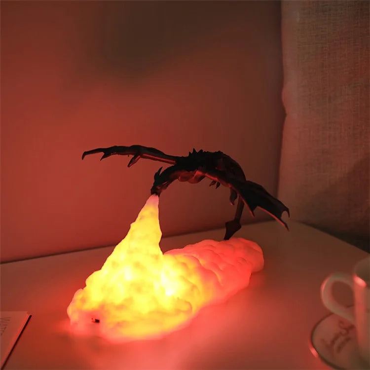 BDL2001-2002 Creative 3D Printing Lamp Dragon Design Night Light Home Decor