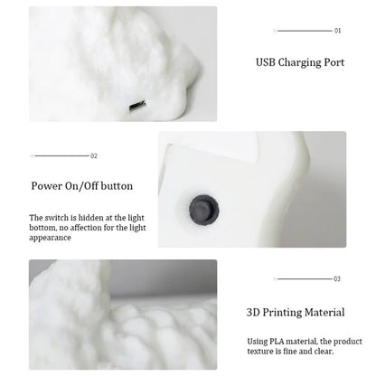 BDL2001-2002 Creative 3D Printing Lamp Dragon Design Night Light Home Decor