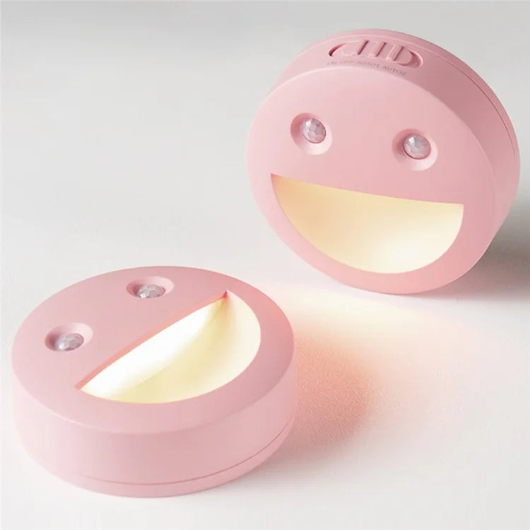 DC-SNL Smile Motion Sensing Night Light Magnetic Absorption Hanging Wall Lamp (Battery Not Included)