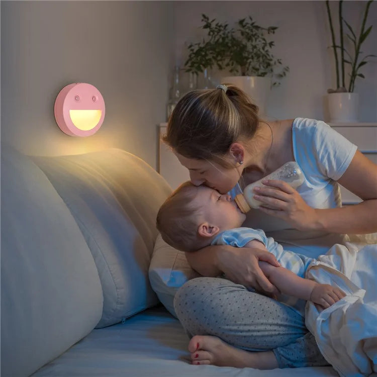 DC-SNL Smile Motion Sensing Night Light Magnetic Absorption Hanging Wall Lamp (Battery Not Included)