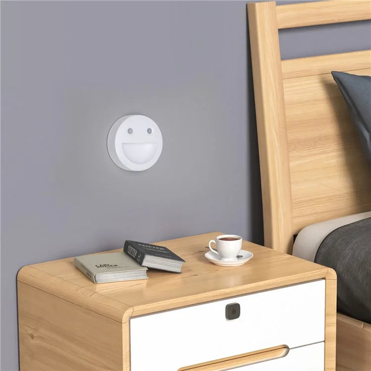 DC-SNL Smile Motion Sensing Night Light Magnetic Absorption Hanging Wall Lamp (Battery Not Included)