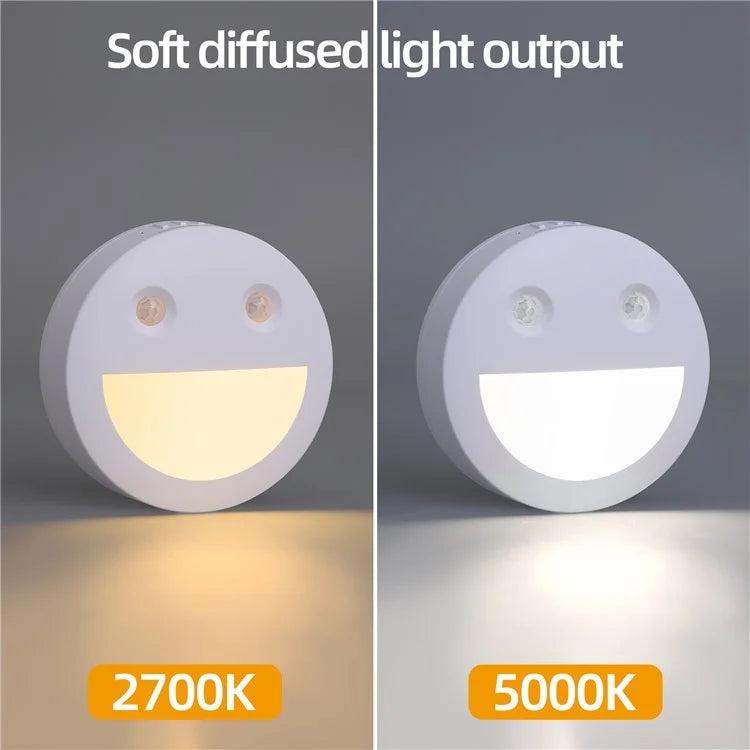 DC-SNL Smile Motion Sensing Night Light Magnetic Absorption Hanging Wall Lamp (Battery Not Included)