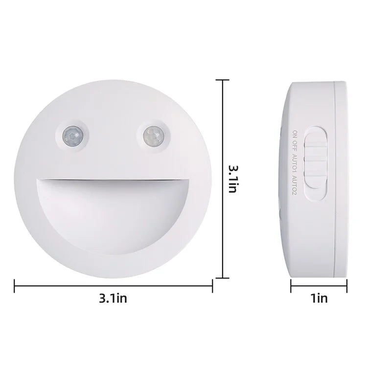 DC-SNL Smile Motion Sensing Night Light Magnetic Absorption Hanging Wall Lamp (Battery Not Included)