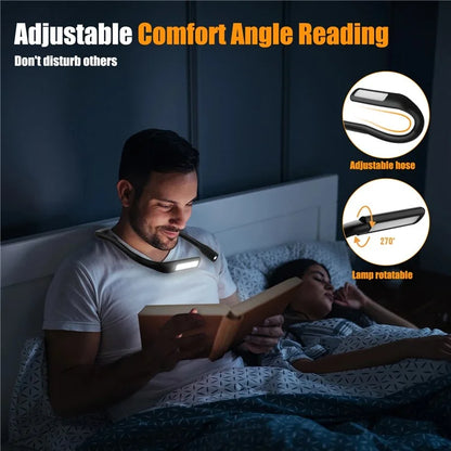 Soft Neckband Neck Hanging LED Reading Light Rechargeable Stepless Dimming Lamp