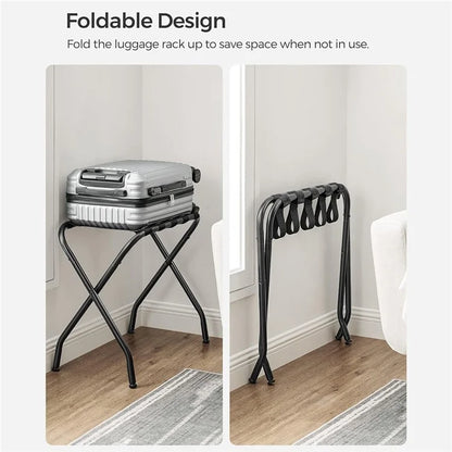 Hotel Stainless Steel Frame Luggage Rack for Guest Room Foldable Suitcase Stand