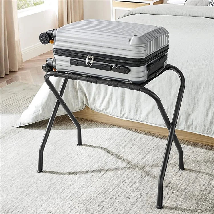 Hotel Stainless Steel Frame Luggage Rack for Guest Room Foldable Suitcase Stand