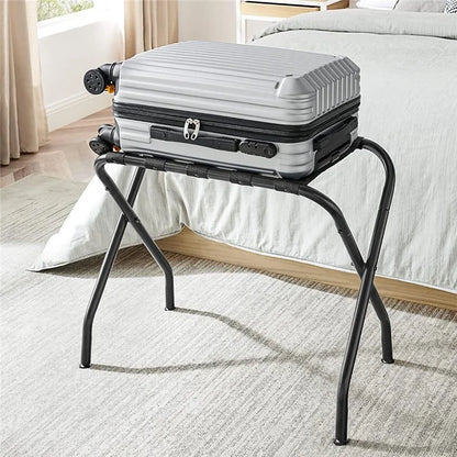 Hotel Stainless Steel Frame Luggage Rack for Guest Room Foldable Suitcase Stand