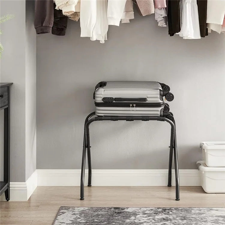 Hotel Stainless Steel Frame Luggage Rack for Guest Room Foldable Suitcase Stand