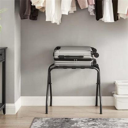 Hotel Stainless Steel Frame Luggage Rack for Guest Room Foldable Suitcase Stand
