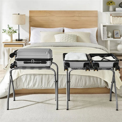 Hotel Stainless Steel Frame Luggage Rack for Guest Room Foldable Suitcase Stand