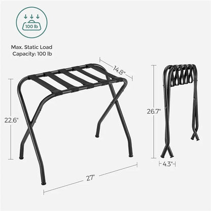 Hotel Stainless Steel Frame Luggage Rack for Guest Room Foldable Suitcase Stand