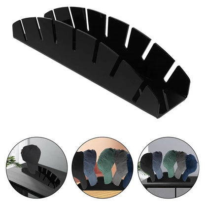 7-Holes Fan Shape Baseball Cap Storage Rack Plastic Hat Holder for Closet Organization