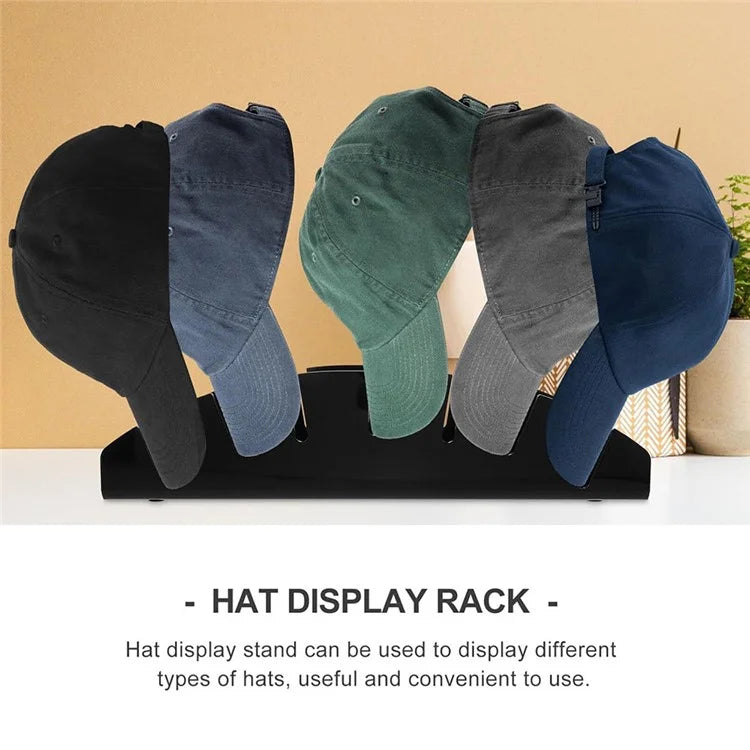 7-Holes Fan Shape Baseball Cap Storage Rack Plastic Hat Holder for Closet Organization