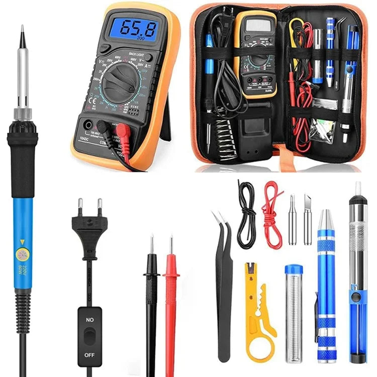 Electric 60W Soldering Iron Multimeter Set Temperature Control Repair ...