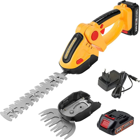20000RPM 2-in-1 Electric Grass Hedge Trimmer Handheld Garden Pruner Tool, 1 Battery