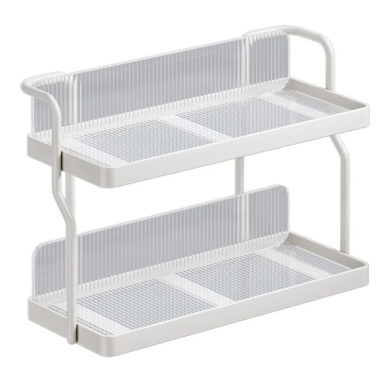 Dual Layer Kitchen Spice Cup Rack Countertop Wall Mounted Carbon Steel Storage Rack