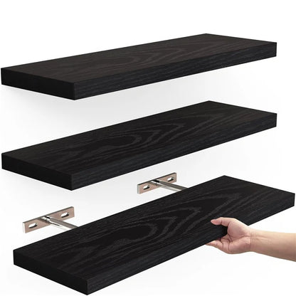 3PCS Wooden Hanging Racks Wall Mount Organizer Kitchen Bathroom Storage Holders